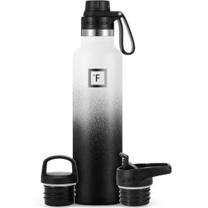 imageIRON FLASK Camping ampamp Hiking Hydration Canteens  3 Lids Narrow Spout Lid Leak Proof Vacuum Insulated Stainless Steel  Hot ampamp Cold Double Walled Sports Water Bottle  Day ampamp Night 64 OzDay  Night