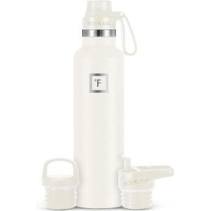 imageIRON FLASK Camping ampamp Hiking Hydration Canteens  3 Lids Narrow Spout Lid Leak Proof Vacuum Insulated Stainless Steel  Hot ampamp Cold Double Walled Sports Water Bottle  Day ampamp Night 64 OzCashmere Cream