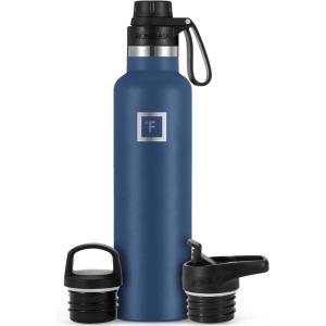 imageIRON FLASK Camping ampamp Hiking Hydration Canteens  3 Lids Narrow Spout Lid Leak Proof Vacuum Insulated Stainless Steel  Hot ampamp Cold Double Walled Sports Water Bottle  Day ampamp Night 64 OzTwilight Blue