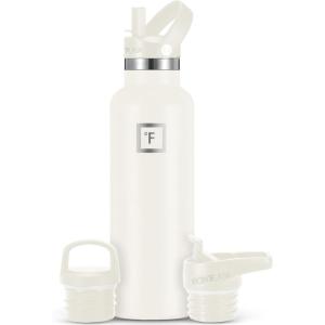 imageIRON FLASK Camping ampamp Hiking Hydration Canteens  3 Lids Narrow Straw Lid Leak Proof Vacuum Insulated Stainless Steel  Hot ampamp Cold Double Walled Sports Water Bottle  Fire 32 OzCashmere Cream