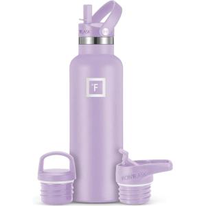 imageIRON FLASK Camping ampamp Hiking Hydration Canteens  3 Lids Narrow Straw Lid Leak Proof Vacuum Insulated Stainless Steel  Hot ampamp Cold Double Walled Sports Water Bottle  Fire 32 OzLavender