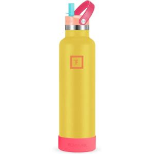 imageIRON FLASK Camping ampamp Hiking Hydration Canteens  3 Lids Narrow Straw Lid Leak Proof Vacuum Insulated Stainless Steel  Hot ampamp Cold Double Walled Sports Water Bottle  Fire 32 OzCaribbean Heat