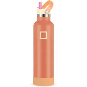 imageIRON FLASK Camping ampamp Hiking Hydration Canteens  3 Lids Narrow Straw Lid Leak Proof Vacuum Insulated Stainless Steel  Hot ampamp Cold Double Walled Sports Water Bottle  Fire 32 OzDream Sunset