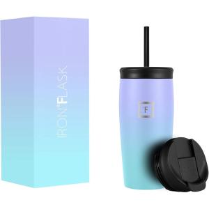 imageIRON FLASK Nomad Tumbler  2 Lids StrawFlip Vacuum Insulated Stainless Steel Bottle Double Walled Drinking Cup Thermos Coffee Travel Mug Water  Fire 24 OzCotton Candy