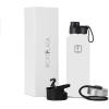 imageIRON FLASK Camping ampamp Hiking Hydration Flask with 3 Lids  Stainless Steel Double Walled ampamp Vacuum Insulated Water Bottle  Leak Proof ampamp BPA Free Day ampamp Night Spout  22 ozWinter White