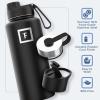 imageIRON FLASK Camping ampamp Hiking Hydration Flask with 3 Lids  Stainless Steel Double Walled ampamp Vacuum Insulated Water Bottle  Leak Proof ampamp BPA Free Day ampamp Night Spout  22 ozDay  Night