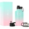 imageIRON FLASK Camping ampamp Hiking Hydration Flask with 3 Lids  Stainless Steel Double Walled ampamp Vacuum Insulated Water Bottle  Leak Proof ampamp BPA Free Day ampamp Night Spout  22 ozBubble Gum