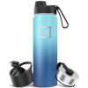 imageIRON FLASK Camping ampamp Hiking Hydration Flask with 3 Lids  Stainless Steel Double Walled ampamp Vacuum Insulated Water Bottle  Leak Proof ampamp BPA Free Day ampamp Night Spout  22 ozBlue Waves