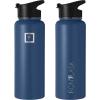 imageIRON FLASK Camping ampamp Hiking Hydration Flask with 3 Lids  Stainless Steel Double Walled ampamp Vacuum Insulated Water Bottle  Leak Proof ampamp BPA Free Day ampamp Night Spout  22 ozTwilight Blue