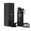 imageIRON FLASK Camping ampamp Hiking Hydration Flask with 3 Lids  Stainless Steel Double Walled ampamp Vacuum Insulated Water Bottle  Leak Proof ampamp BPA Free Day ampamp Night Spout  22 ozMidnight Black