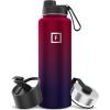 imageIRON FLASK Camping ampamp Hiking Hydration Flask with 3 Lids  Stainless Steel Double Walled ampamp Vacuum Insulated Water Bottle  Leak Proof ampamp BPA Free Day ampamp Night Spout  22 ozDark Rainbow