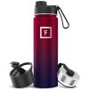 imageIRON FLASK Camping ampamp Hiking Hydration Flask with 3 Lids  Stainless Steel Double Walled ampamp Vacuum Insulated Water Bottle  Leak Proof ampamp BPA Free Day ampamp Night Spout  22 ozDark Rainbow