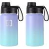imageIRON FLASK Camping ampamp Hiking Hydration Flask with 3 Lids  Stainless Steel Double Walled ampamp Vacuum Insulated Water Bottle  Leak Proof ampamp BPA Free Day ampamp Night Spout  22 ozCotton Candy