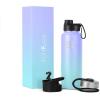 imageIRON FLASK Camping ampamp Hiking Hydration Flask with 3 Lids  Stainless Steel Double Walled ampamp Vacuum Insulated Water Bottle  Leak Proof ampamp BPA Free Day ampamp Night Spout  22 ozCotton Candy
