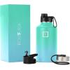 imageIRON FLASK Camping ampamp Hiking Hydration Flask with 3 Lids  Stainless Steel Double Walled ampamp Vacuum Insulated Water Bottle  Leak Proof ampamp BPA Free Day ampamp Night Spout  22 ozSky