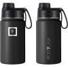 imageIRON FLASK Camping ampamp Hiking Hydration Flask with 3 Lids  Stainless Steel Double Walled ampamp Vacuum Insulated Water Bottle  Leak Proof ampamp BPA Free Day ampamp Night Spout  22 ozMidnight Black