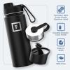 imageIRON FLASK Camping ampamp Hiking Hydration Flask with 3 Lids  Stainless Steel Double Walled ampamp Vacuum Insulated Water Bottle  Leak Proof ampamp BPA Free Day ampamp Night Spout  22 ozCotton Candy