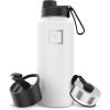 imageIRON FLASK Camping ampamp Hiking Hydration Flask with 3 Lids  Stainless Steel Double Walled ampamp Vacuum Insulated Water Bottle  Leak Proof ampamp BPA Free Day ampamp Night Spout  22 ozWinter White