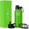 imageIRON FLASK Camping ampamp Hiking Hydration Flask with 3 Lids  Stainless Steel Double Walled ampamp Vacuum Insulated Water Bottle  Leak Proof ampamp BPA Free Day ampamp Night Spout  22 ozKiwi Green