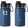 imageIRON FLASK Camping ampamp Hiking Hydration Flask with 3 Lids  Stainless Steel Double Walled ampamp Vacuum Insulated Water Bottle  Leak Proof ampamp BPA Free Day ampamp Night Spout  22 ozTwilight Blue