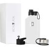 imageIRON FLASK Camping ampamp Hiking Hydration Flask with 3 Lids  Stainless Steel Double Walled ampamp Vacuum Insulated Water Bottle  Leak Proof ampamp BPA Free Day ampamp Night Spout  22 ozWinter White