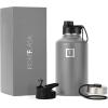 imageIRON FLASK Camping ampamp Hiking Hydration Flask with 3 Lids  Stainless Steel Double Walled ampamp Vacuum Insulated Water Bottle  Leak Proof ampamp BPA Free Day ampamp Night Spout  22 ozGraphite