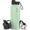imageIRON FLASK Camping ampamp Hiking Hydration Flask with 3 Lids  Stainless Steel Double Walled ampamp Vacuum Insulated Water Bottle  Leak Proof ampamp BPA Free Day ampamp Night Spout  22 ozMint