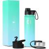 imageIRON FLASK Camping ampamp Hiking Hydration Flask with 3 Lids  Stainless Steel Double Walled ampamp Vacuum Insulated Water Bottle  Leak Proof ampamp BPA Free Day ampamp Night Spout  22 ozSky