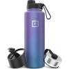 imageIRON FLASK Camping ampamp Hiking Hydration Flask with 3 Lids  Stainless Steel Double Walled ampamp Vacuum Insulated Water Bottle  Leak Proof ampamp BPA Free Day ampamp Night Spout  22 ozAurora