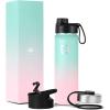 imageIRON FLASK Camping ampamp Hiking Hydration Flask with 3 Lids  Stainless Steel Double Walled ampamp Vacuum Insulated Water Bottle  Leak Proof ampamp BPA Free Day ampamp Night Spout  22 ozBubble Gum