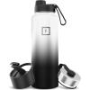 imageIRON FLASK Camping ampamp Hiking Hydration Flask with 3 Lids  Stainless Steel Double Walled ampamp Vacuum Insulated Water Bottle  Leak Proof ampamp BPA Free Day ampamp Night Spout  22 ozDay  Night