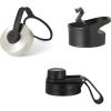 imageIRON FLASK Camping ampamp Hiking Hydration Flask with 3 Lids  Stainless Steel Double Walled ampamp Vacuum Insulated Water Bottle  Leak Proof ampamp BPA Free Day ampamp Night Spout  22 ozMidnight Black