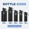 imageIRON FLASK Camping ampamp Hiking Hydration Flask with 3 Lids  Stainless Steel Double Walled ampamp Vacuum Insulated Water Bottle  Leak Proof ampamp BPA Free Day ampamp Night Spout  22 ozAquamarine