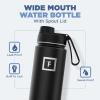 imageIRON FLASK Camping ampamp Hiking Hydration Flask with 3 Lids  Stainless Steel Double Walled ampamp Vacuum Insulated Water Bottle  Leak Proof ampamp BPA Free Day ampamp Night Spout  22 ozBlue Waves