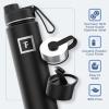 imageIRON FLASK Camping ampamp Hiking Hydration Flask with 3 Lids  Stainless Steel Double Walled ampamp Vacuum Insulated Water Bottle  Leak Proof ampamp BPA Free Day ampamp Night Spout  22 ozCotton Candy