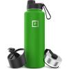 imageIRON FLASK Camping ampamp Hiking Hydration Flask with 3 Lids  Stainless Steel Double Walled ampamp Vacuum Insulated Water Bottle  Leak Proof ampamp BPA Free Day ampamp Night Spout  22 ozKiwi Green