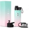 imageIRON FLASK Camping ampamp Hiking Hydration Flask with 3 Lids  Stainless Steel Double Walled ampamp Vacuum Insulated Water Bottle  Leak Proof ampamp BPA Free Day ampamp Night Spout  22 ozBubble Gum
