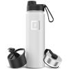 imageIRON FLASK Camping ampamp Hiking Hydration Flask with 3 Lids  Stainless Steel Double Walled ampamp Vacuum Insulated Water Bottle  Leak Proof ampamp BPA Free Day ampamp Night Spout  22 ozWinter White
