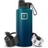imageIRON FLASK Camping ampamp Hiking Hydration Flask with 3 Lids  Stainless Steel Double Walled ampamp Vacuum Insulated Water Bottle  Leak Proof ampamp BPA Free Day ampamp Night Spout  22 ozDark Night