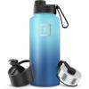 imageIRON FLASK Camping ampamp Hiking Hydration Flask with 3 Lids  Stainless Steel Double Walled ampamp Vacuum Insulated Water Bottle  Leak Proof ampamp BPA Free Day ampamp Night Spout  22 ozBlue Waves