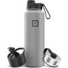 imageIRON FLASK Camping ampamp Hiking Hydration Flask with 3 Lids  Stainless Steel Double Walled ampamp Vacuum Insulated Water Bottle  Leak Proof ampamp BPA Free Day ampamp Night Spout  22 ozGraphite