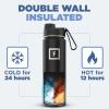imageIRON FLASK Camping ampamp Hiking Hydration Flask with 3 Lids  Stainless Steel Double Walled ampamp Vacuum Insulated Water Bottle  Leak Proof ampamp BPA Free Day ampamp Night Spout  22 ozDay  Night