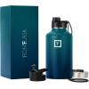 imageIRON FLASK Camping ampamp Hiking Hydration Flask with 3 Lids  Stainless Steel Double Walled ampamp Vacuum Insulated Water Bottle  Leak Proof ampamp BPA Free Day ampamp Night Spout  22 ozDark Night