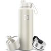 imageIRON FLASK Camping ampamp Hiking Hydration Flask with 3 Lids  Stainless Steel Double Walled ampamp Vacuum Insulated Water Bottle  Leak Proof ampamp BPA Free Day ampamp Night Spout  22 ozCashmere Cream