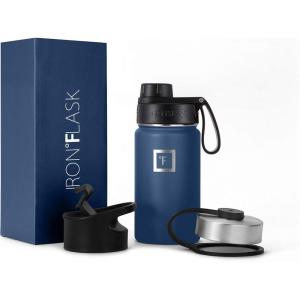 imageIRON FLASK Camping ampamp Hiking Hydration Flask with 3 Lids  Stainless Steel Double Walled ampamp Vacuum Insulated Water Bottle  Leak Proof ampamp BPA Free Day ampamp Night Spout  22 ozTwilight Blue