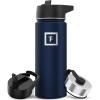 imageIRON FLASK Camping ampamp Hiking Hydration Flask with 3 Lids  Stainless Steel Double Walled ampamp Vacuum Insulated Water Bottle  Leak Proof ampamp BPA Free Dark Rainbow Straw  40 ozTwilight Blue