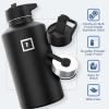 imageIRON FLASK Camping ampamp Hiking Hydration Flask with 3 Lids  Stainless Steel Double Walled ampamp Vacuum Insulated Water Bottle  Leak Proof ampamp BPA Free Dark Rainbow Straw  40 ozWinter White