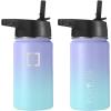 imageIRON FLASK Camping ampamp Hiking Hydration Flask with 3 Lids  Stainless Steel Double Walled ampamp Vacuum Insulated Water Bottle  Leak Proof ampamp BPA Free Dark Rainbow Straw  40 ozCotton Candy