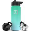 imageIRON FLASK Camping ampamp Hiking Hydration Flask with 3 Lids  Stainless Steel Double Walled ampamp Vacuum Insulated Water Bottle  Leak Proof ampamp BPA Free Dark Rainbow Straw  40 ozSky