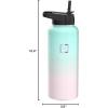 imageIRON FLASK Camping ampamp Hiking Hydration Flask with 3 Lids  Stainless Steel Double Walled ampamp Vacuum Insulated Water Bottle  Leak Proof ampamp BPA Free Dark Rainbow Straw  40 ozBubble Gum